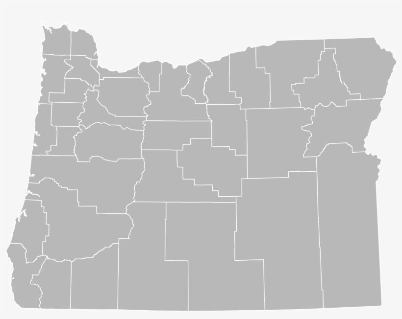 Editable Oregon County Populations Map - Oregon Map Gray, transparent png