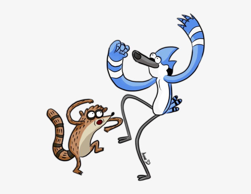Mordecai Dancing With Rigby-ydb527 - Mordecai And Rigby Transparent, transparent png