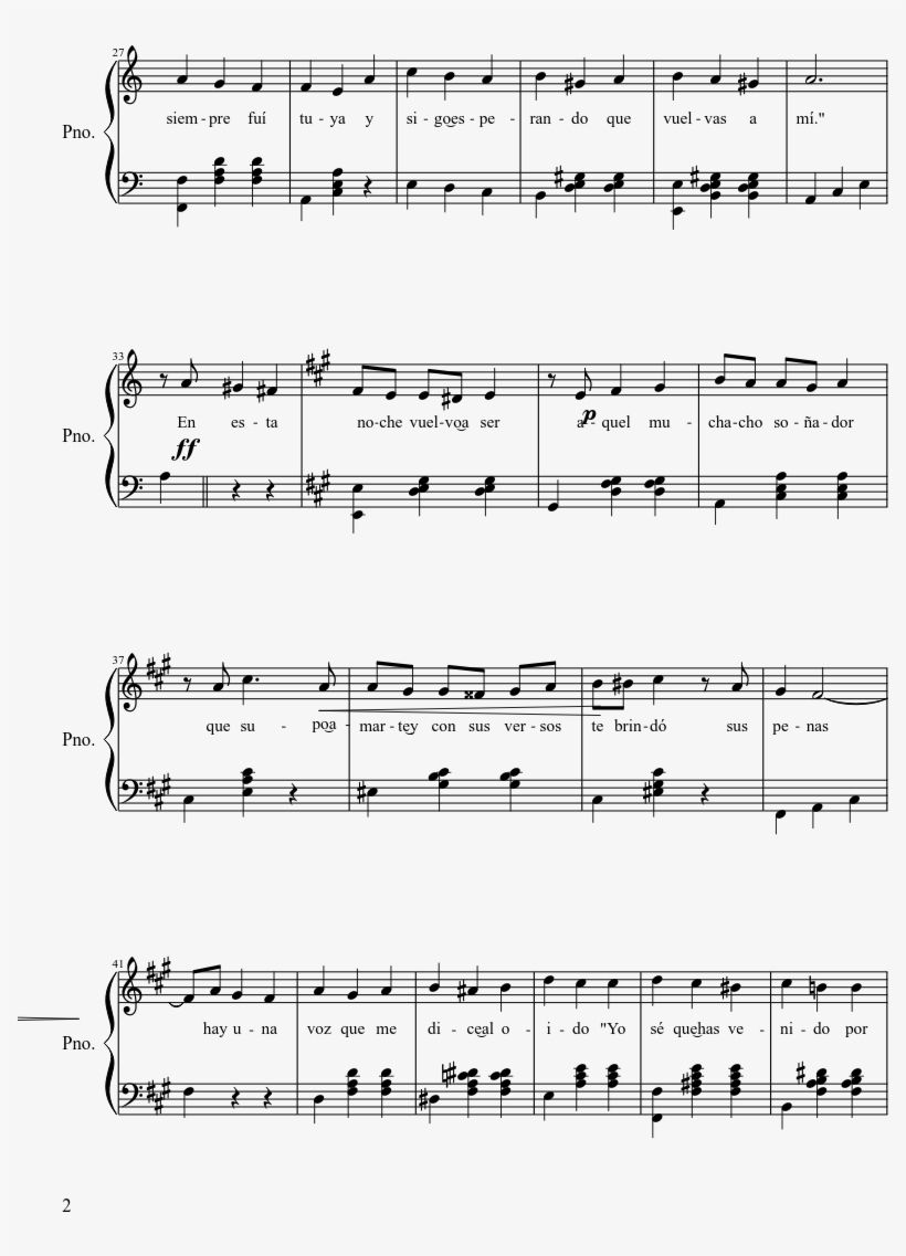 Bajo Un Cielo De Estrellas Sheet Music 2 Of 3 Pages - Devilman Crybaby Sheet Music, transparent png