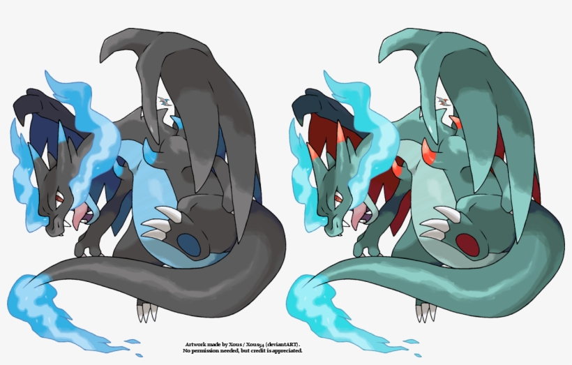 Mega Charizard X By Xous54 - Charizard X And Y Shiny, transparent png