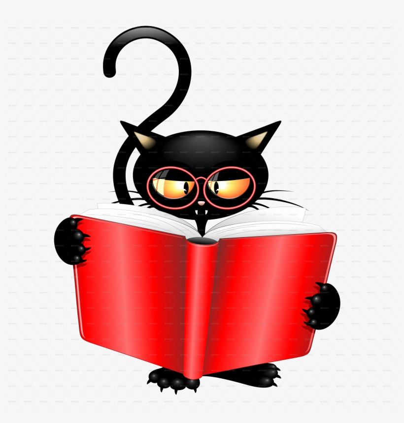 Cat Cartoon Back To School-jpg 2000 - Cartoon Cat Reading A Book, transparent png