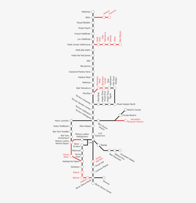 File - Irfuturemap - Карта Железной Дороги Израиля, transparent png
