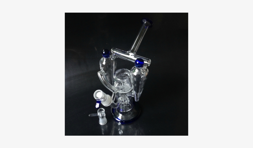 New Double Recycler Glass Water Pipe Oil Rig Glass - Bong, transparent png