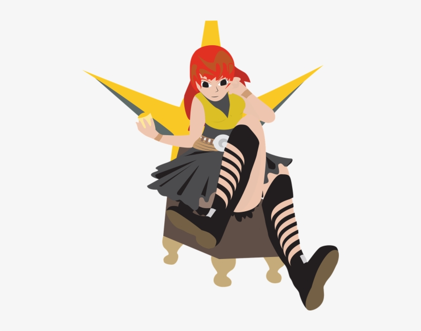 Girl Sitting On A Throne,red Head Woman Sitting,svg - Cartoon, transparent png