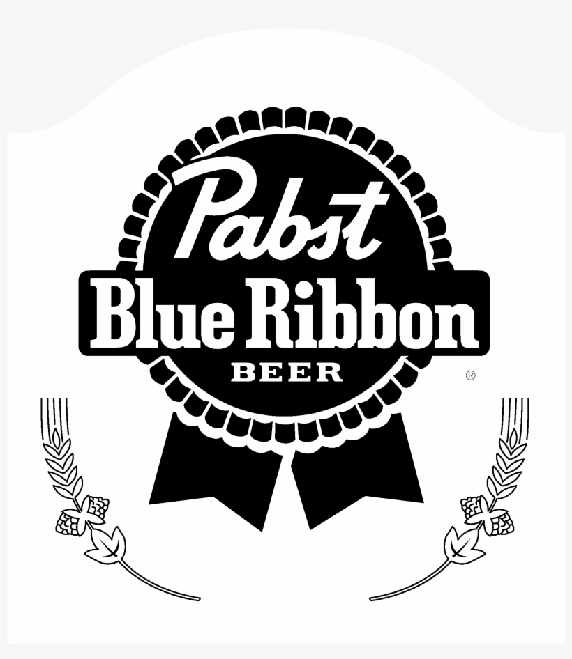 Pabst Blue Ribbon Logo Black And White - Pabst Blue Ribbon Beer Logo, transparent png