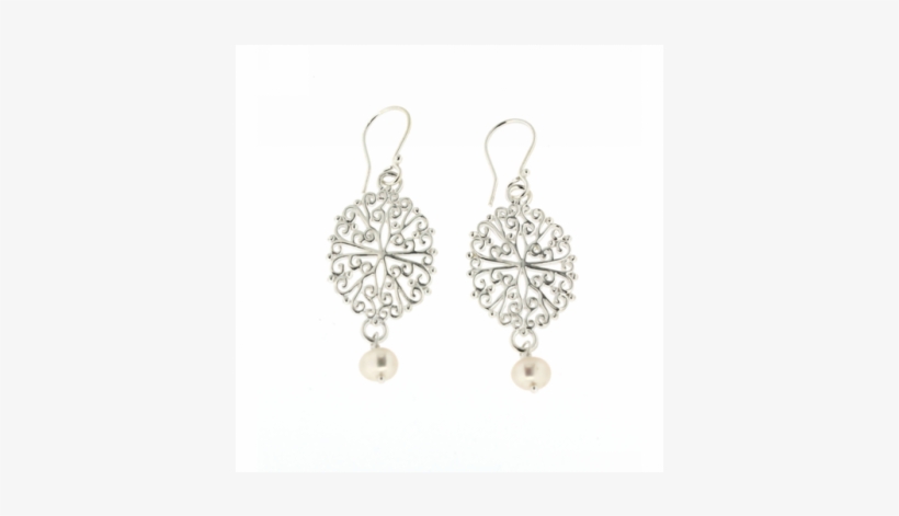 Southern Gates Filigree Pearl Earrings - Earrings, transparent png