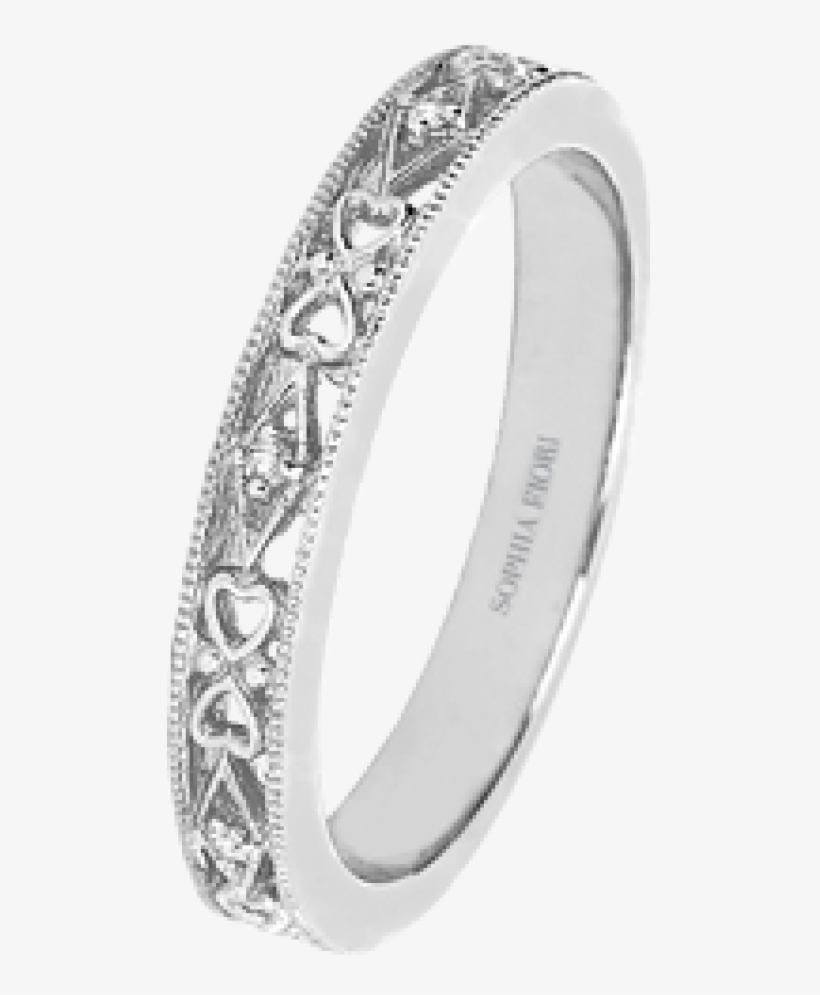 Heart Shaped Filigree Victoria Band - Engagement Ring, transparent png