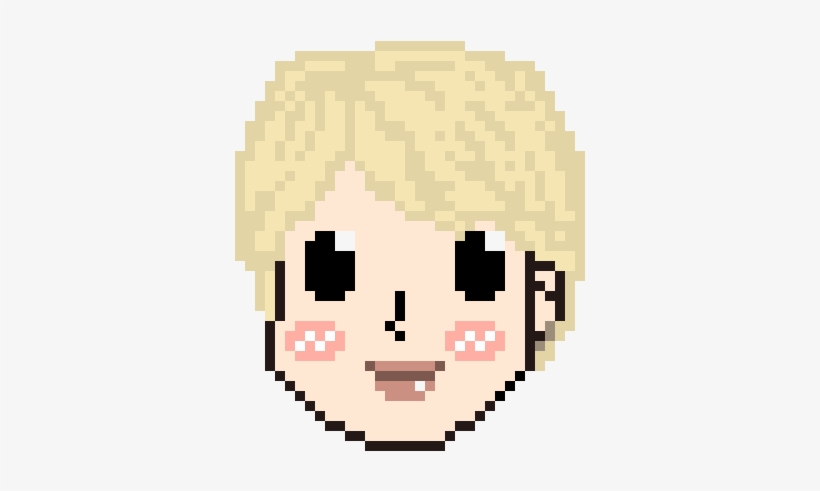 Jimin - Pixel Art Anime Face, transparent png
