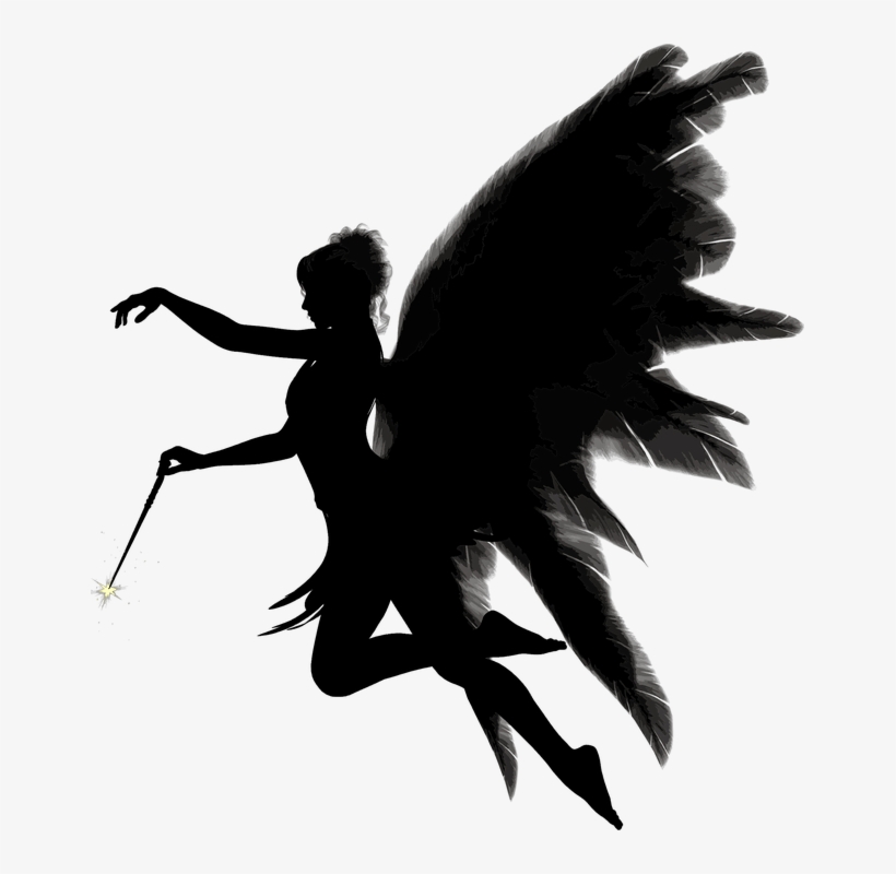 Meet A Real Fairy At The Gem Show Saturday And Sunday - Fairy With Wand Silhouette, transparent png