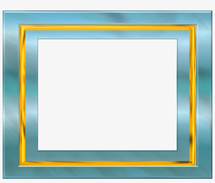 Blue Frame Gold Image, transparent png