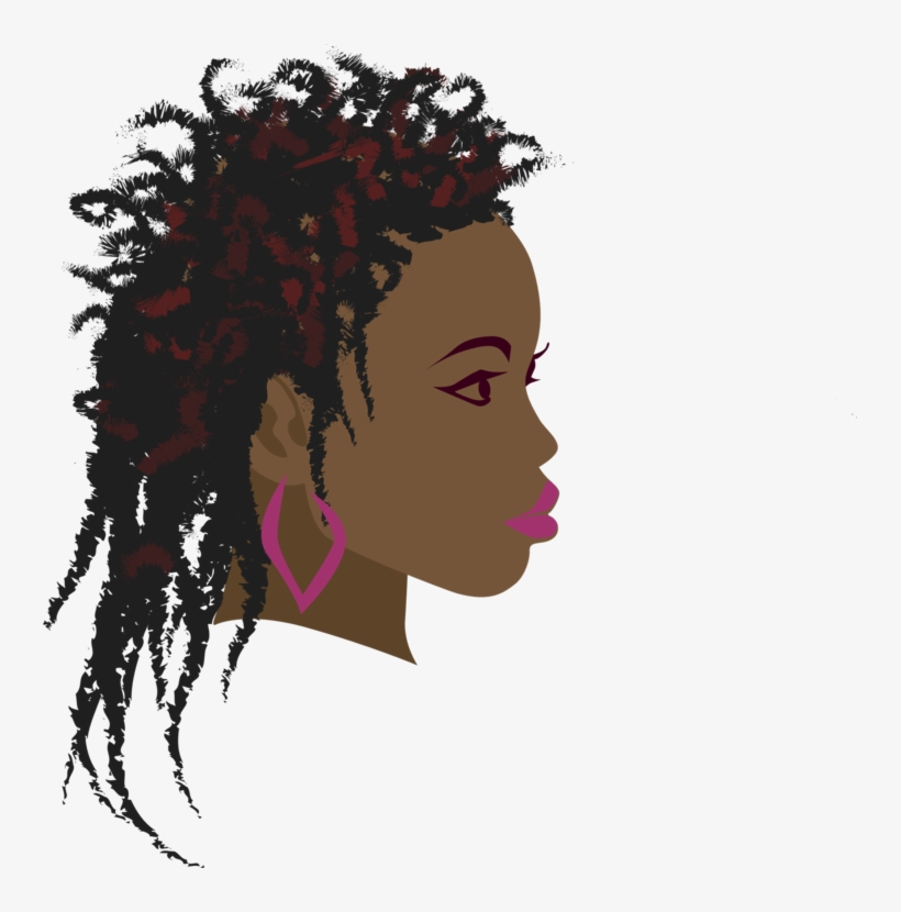 Medium Image - Girl Afro Drawing Side Profile, transparent png