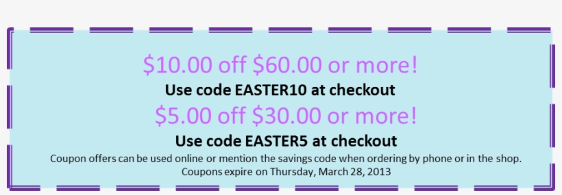 Easter 2013 Coupon From Richardsons Flowers - Easter, transparent png