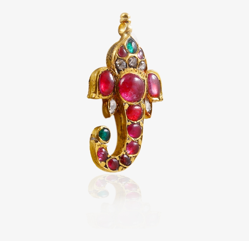 Lord Ganesha Ethnic Gemstone Pendant - Gemstone, transparent png
