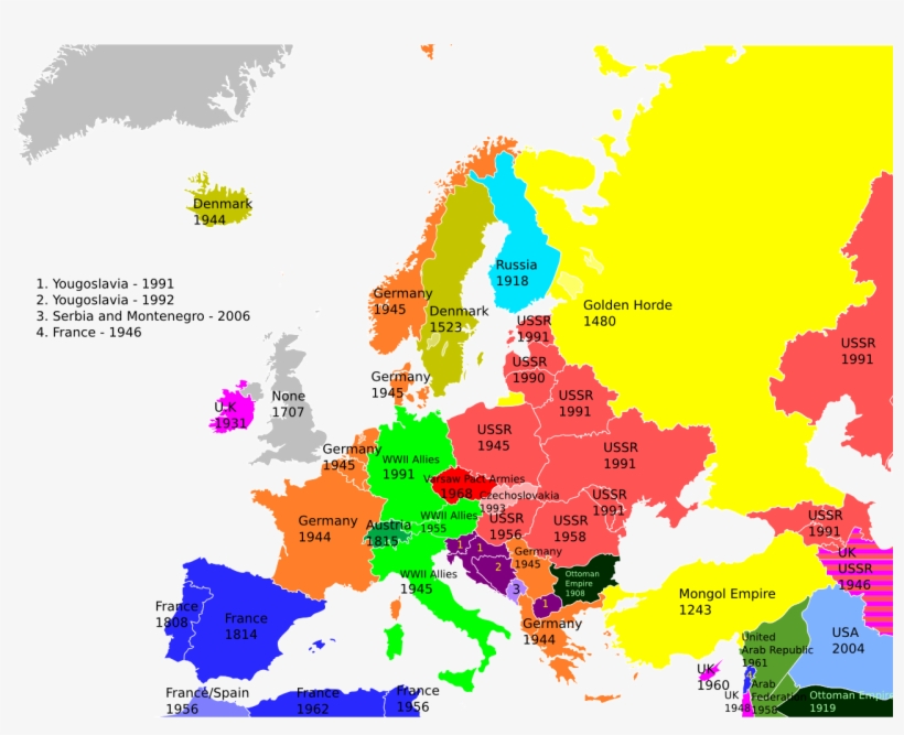 Countries Of Europe Last Subordination Png - Ireland To Israel Map, transparent png