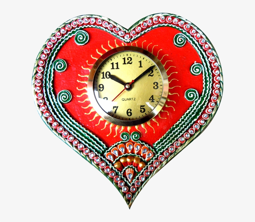 Paper Mache Designer Wall Clock Valentine Special, - Valentine's Day, transparent png