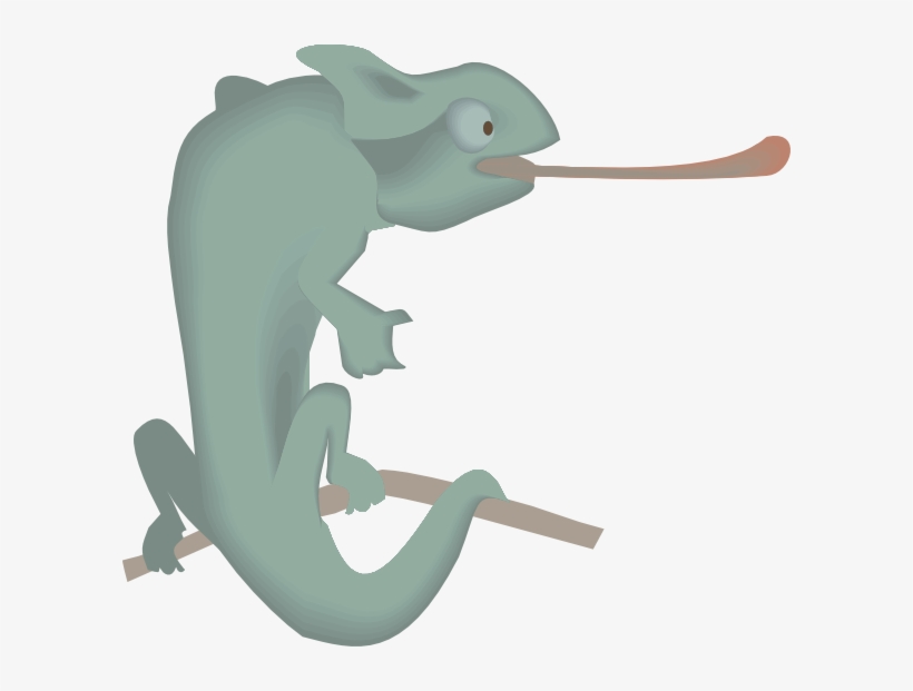 Small - Chameleon With Tongue Out Png, transparent png