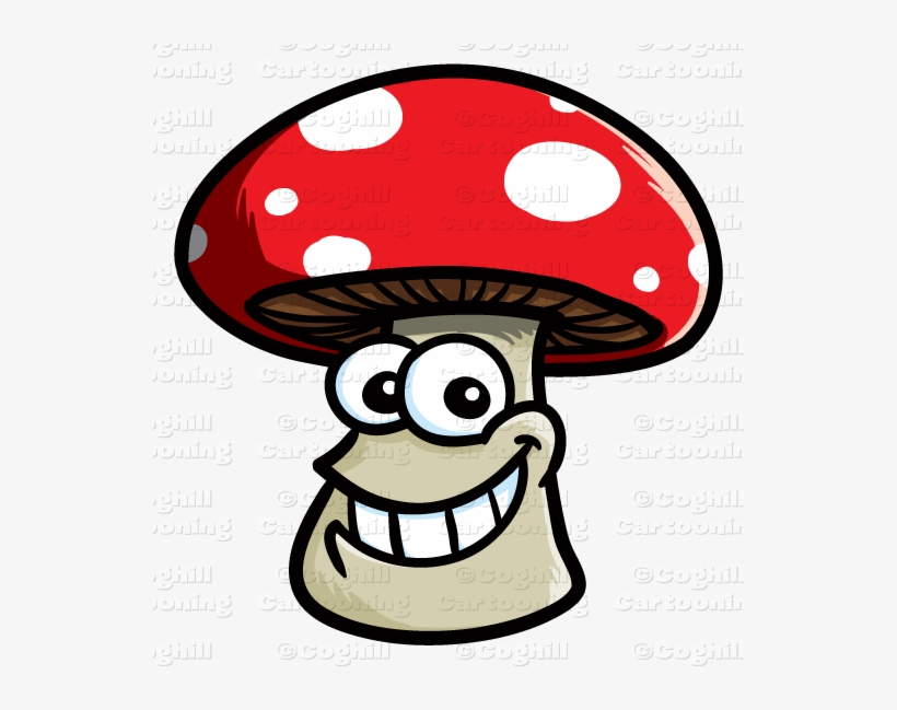 Cartoon Smiling Mushroom Clip Art Stock Illustration - Cartoon Mushroom With Face, transparent png