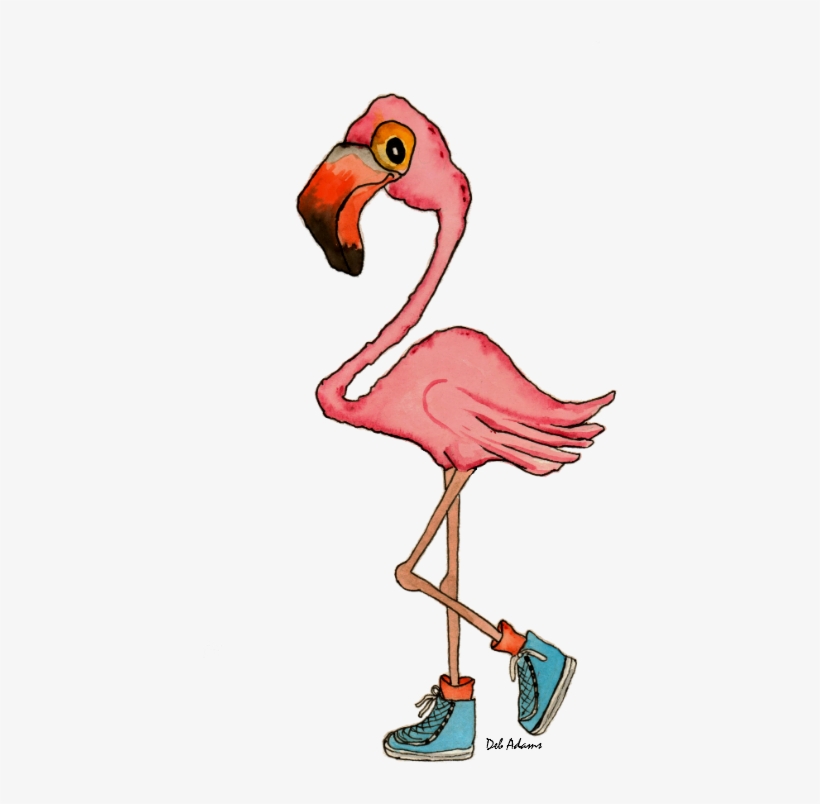 Fashionable Flamingo - It's Drink O'clock Large Luggage Tag, transparent png