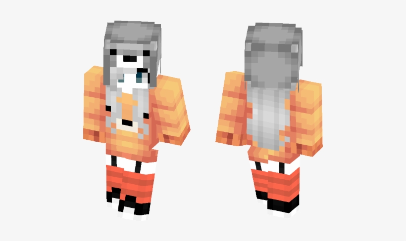 ~white Hair Girl~ - Minecraft, transparent png