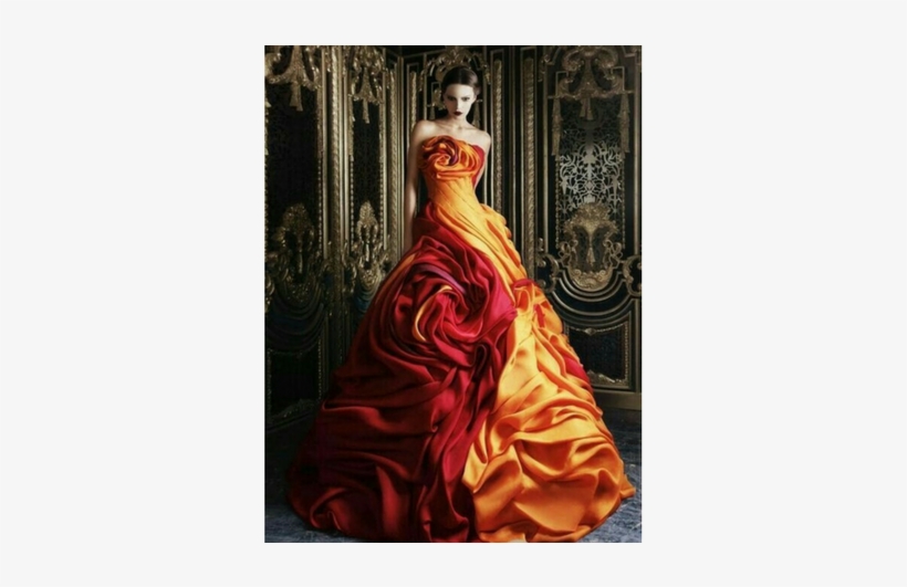 Robe Dior - Red And Yellow Wedding Dress, transparent png
