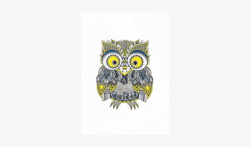 Png Transparent Library Drawing Owl Colourful - Colourful Zentangle Owl Large Cotton Tea Towel By Half, transparent png