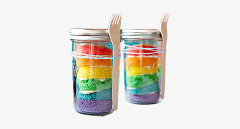 First Slide - Bolo Arco Iris No Pote, transparent png