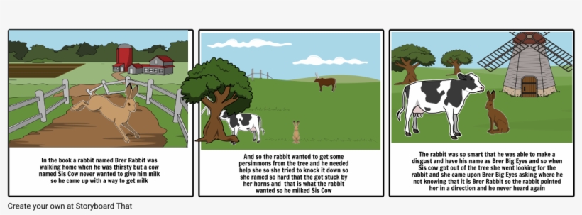 4a Story Board Brer Rabbit Fools Sis Cow - Story Cow A Rabbit, transparent png