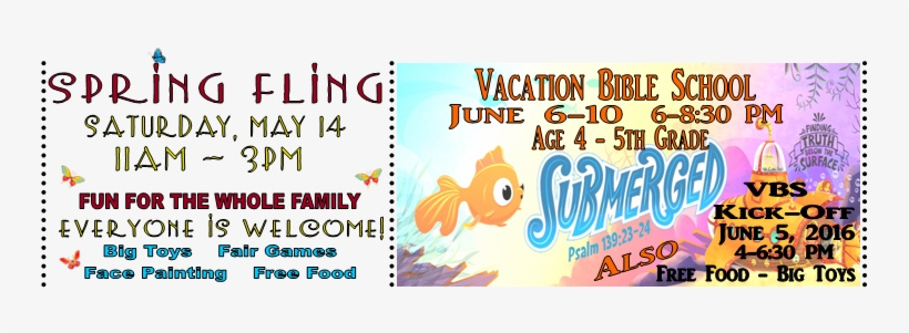 Spring Fling Vbs Ad - Ebv 2016 Kit De Buceo Para Escolares: Grados 1-6, transparent png