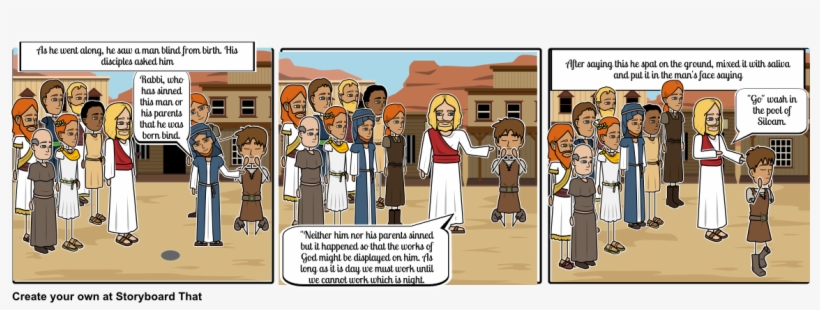 Jesus Heals The Blind - Born Blind Storyboard Jesus Heals A Blind Man, transparent png