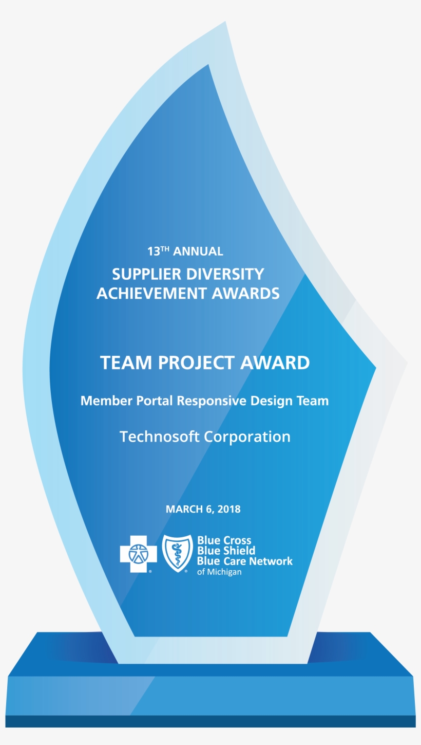 Technosoft Wins Third Achievement Award From Blue Cross - Technosoft, transparent png
