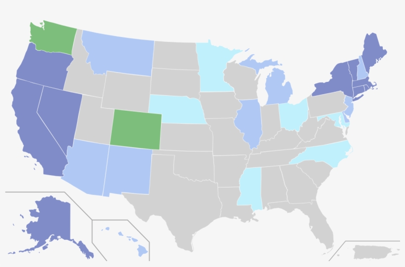 Map Of Us State Cannabis Laws - Cannabis Legality, transparent png