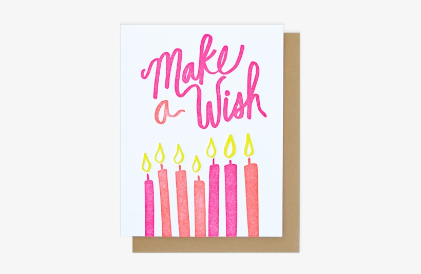 Make A Wish Letterpress Card, transparent png