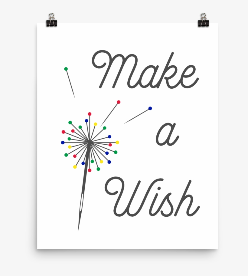 Make A Wish Sewing Pin Dandelion Poster, transparent png