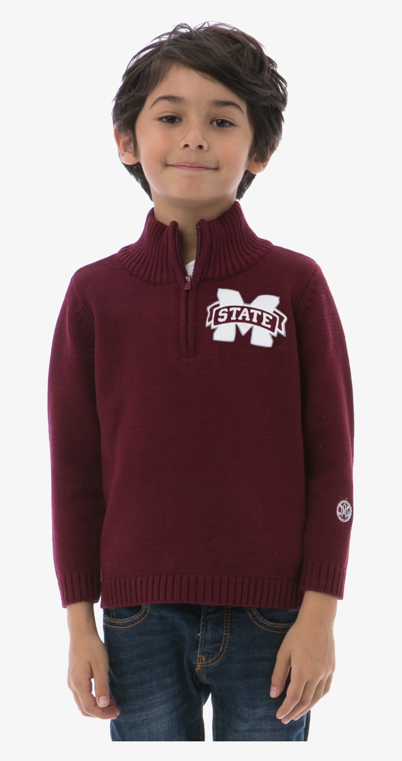 Mississippi State Boy's Quarter Zip - Sweater, transparent png