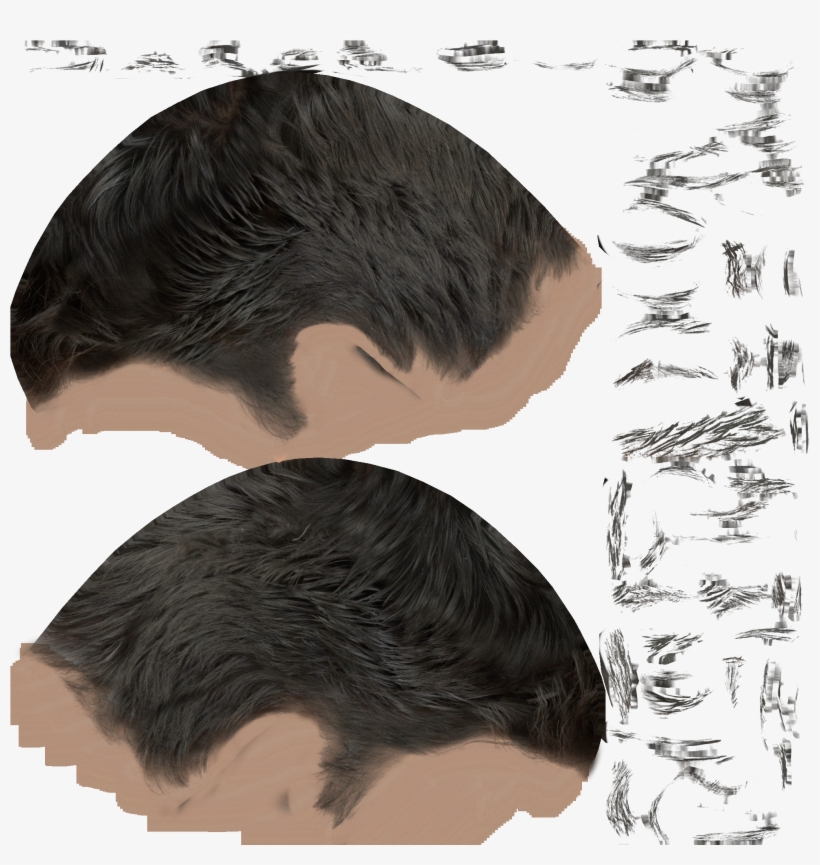 Male02 Diffuse Black - Hair, transparent png