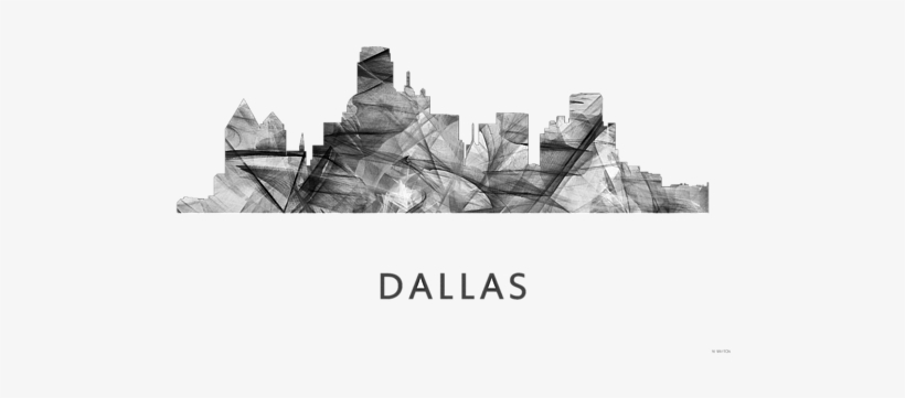 Click And Drag To Re-position The Image, If Desired - Marlene Watson 'dallas Texas Skyline Wb-bw' Canvas, transparent png