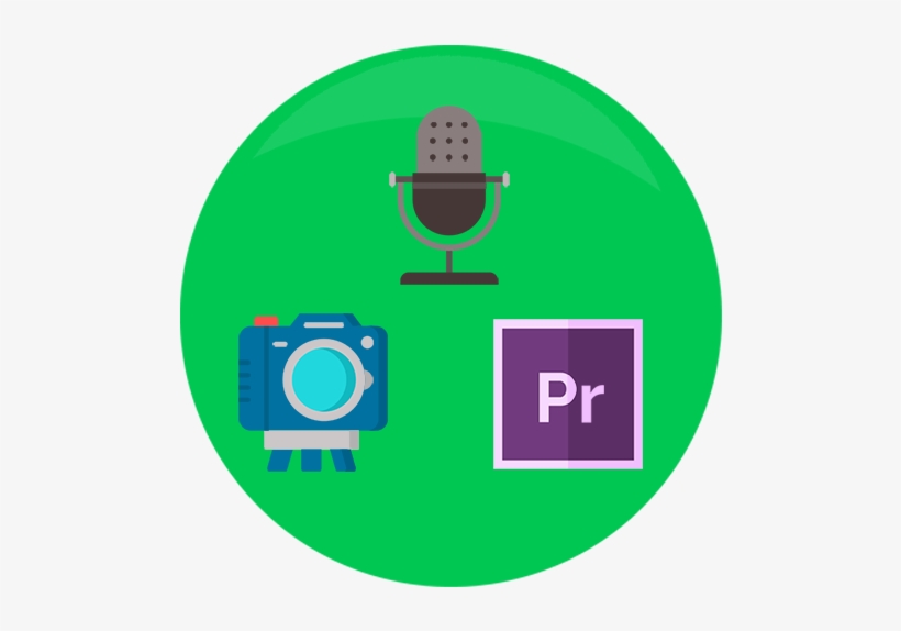 Image Showing A Camera, Editing Software And Microphone - Circle, transparent png