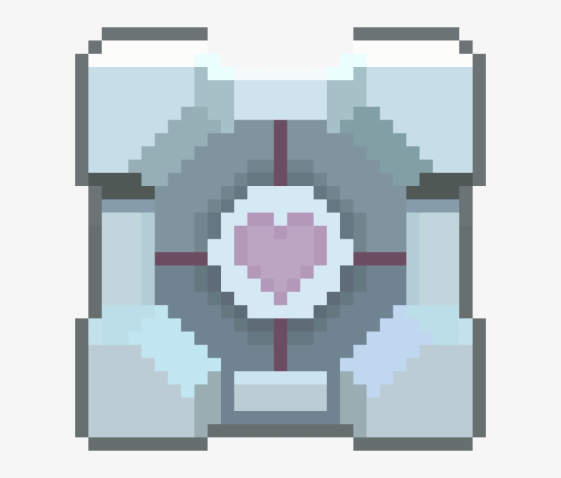 Pixel Companion Cube - Minecraft Portal 2 Cube, transparent png