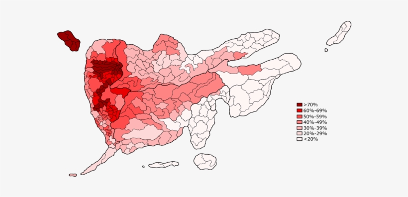 Percentage Of Daily Speakers - Map, transparent png