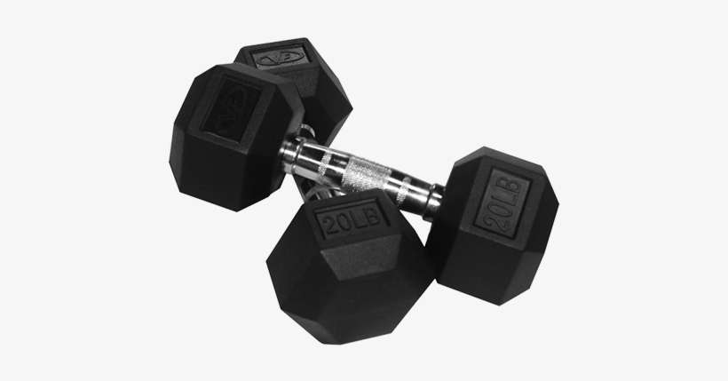 Rh-20 20lb Rubber Hex Dumbbells - 20 Lb Rubber-hex Dumbbell Pair, transparent png
