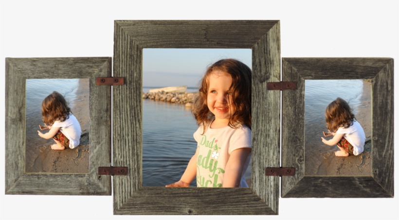 Mixed Barnwood Collage Frame W/ Vertical 8 X 10 And, transparent png