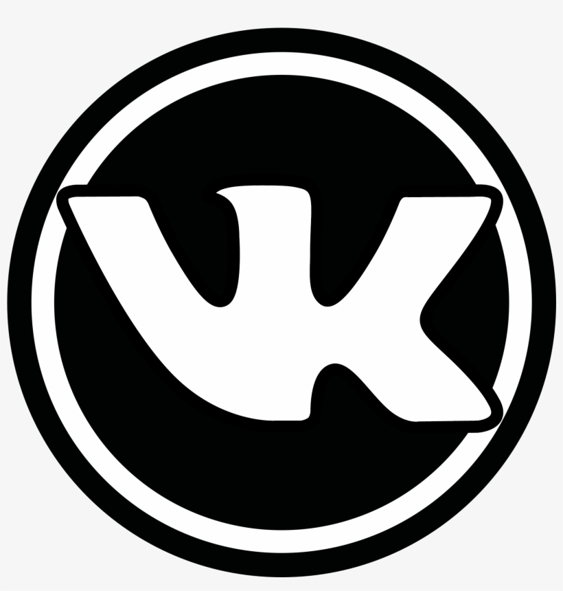 B&w Vk Icon - Emblem, transparent png