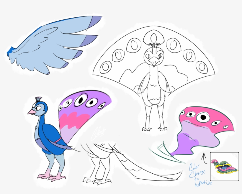 597kib, 1300x1000, Fakemon Peacock - Peacock Fakemon, transparent png