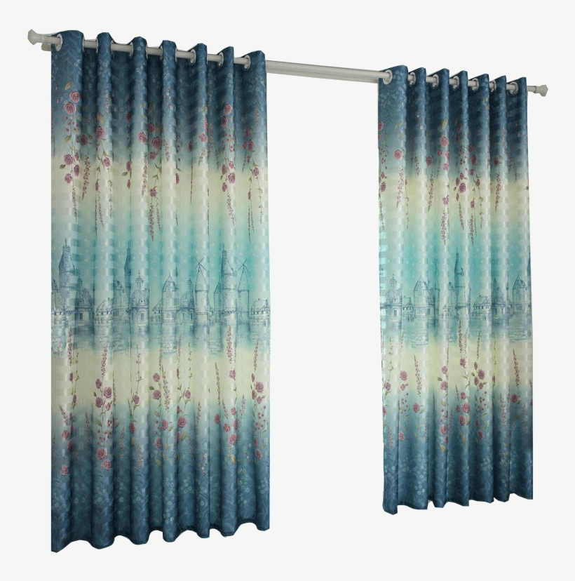 Curtains Finished Simple Modern Pastoral American Bay - Curtain, transparent png