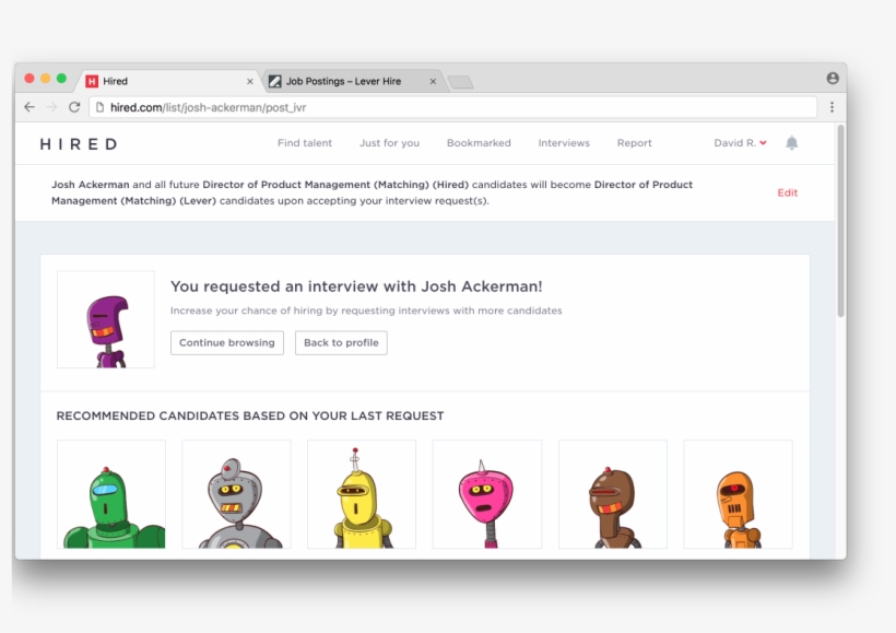 If You Haven't Linked Your Hired Position To A Specific - Hired Com Employer Screen, transparent png