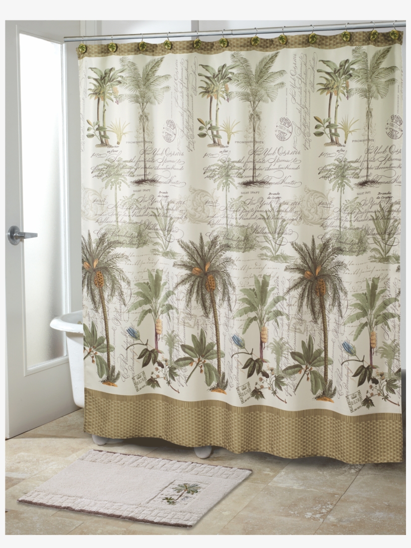 Colony Palm Shower Curtain Collection - Avanti Colony Palm Shower Curtain - Ivory, transparent png