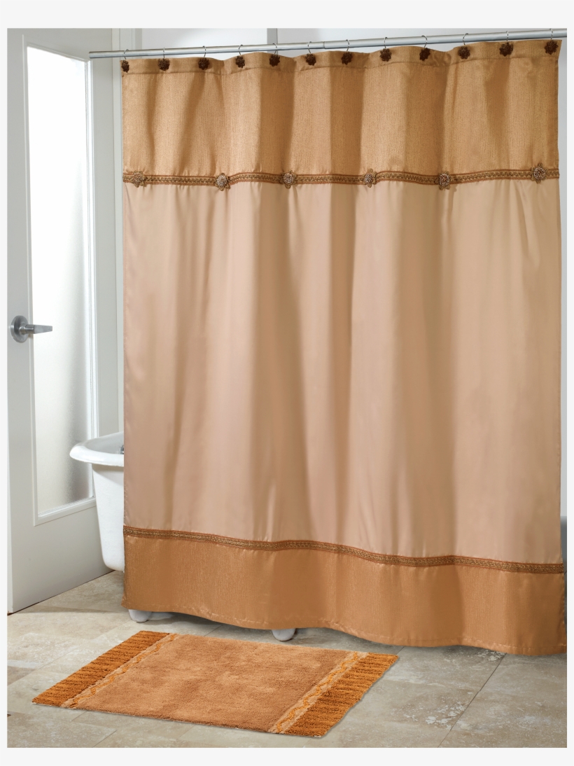Braided Medallion Gold Shower Curtain Collection - Avanti Braided Medallion Colorblocked Shower Curtain, transparent png