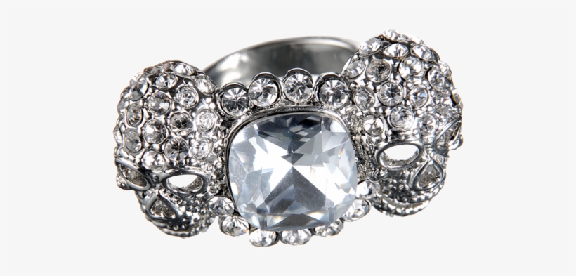 Rock By Sweden Ring Big Stone & Skulls, Silver - Engagement Ring, transparent png