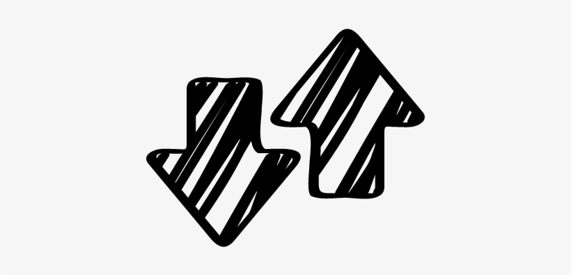 Sketched Up And Down Arrows Side By Side Vector - Flechas Arriba Y Abajo, transparent png