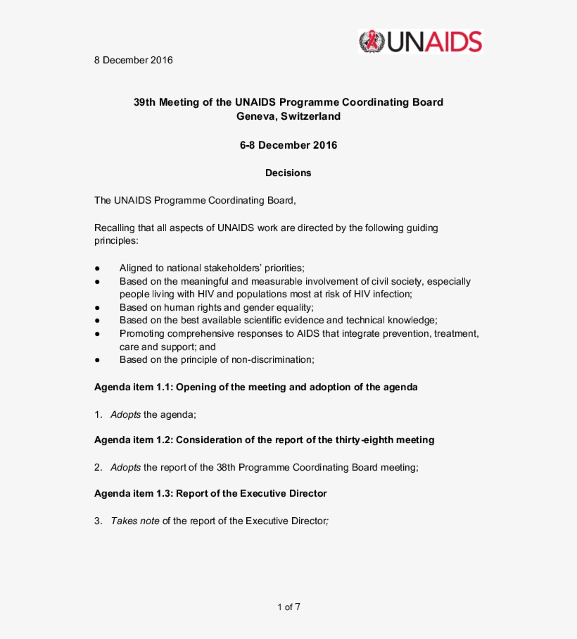 39th Pcb, 6-8 December - Joint United Nations Programme On Hiv/aids, transparent png